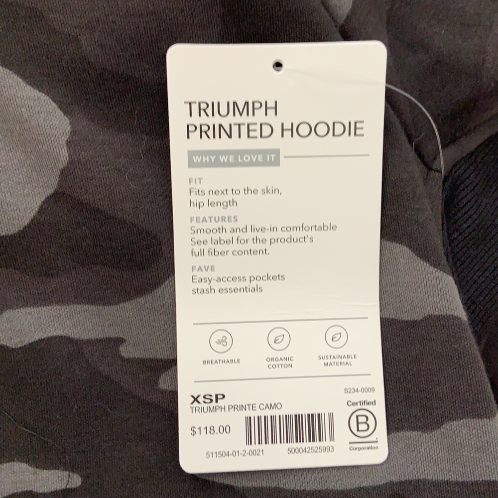 ATHLETA Triumph Printed Hoodie Jacket NWT - Picture 3 of 3